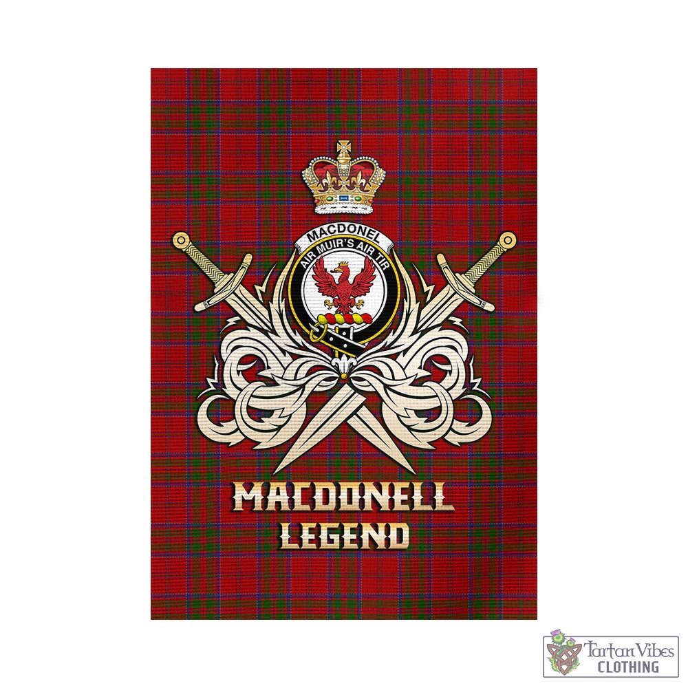 Tartan Vibes Clothing MacDonell of Keppoch Tartan Flag with Clan Crest and the Golden Sword of Courageous Legacy