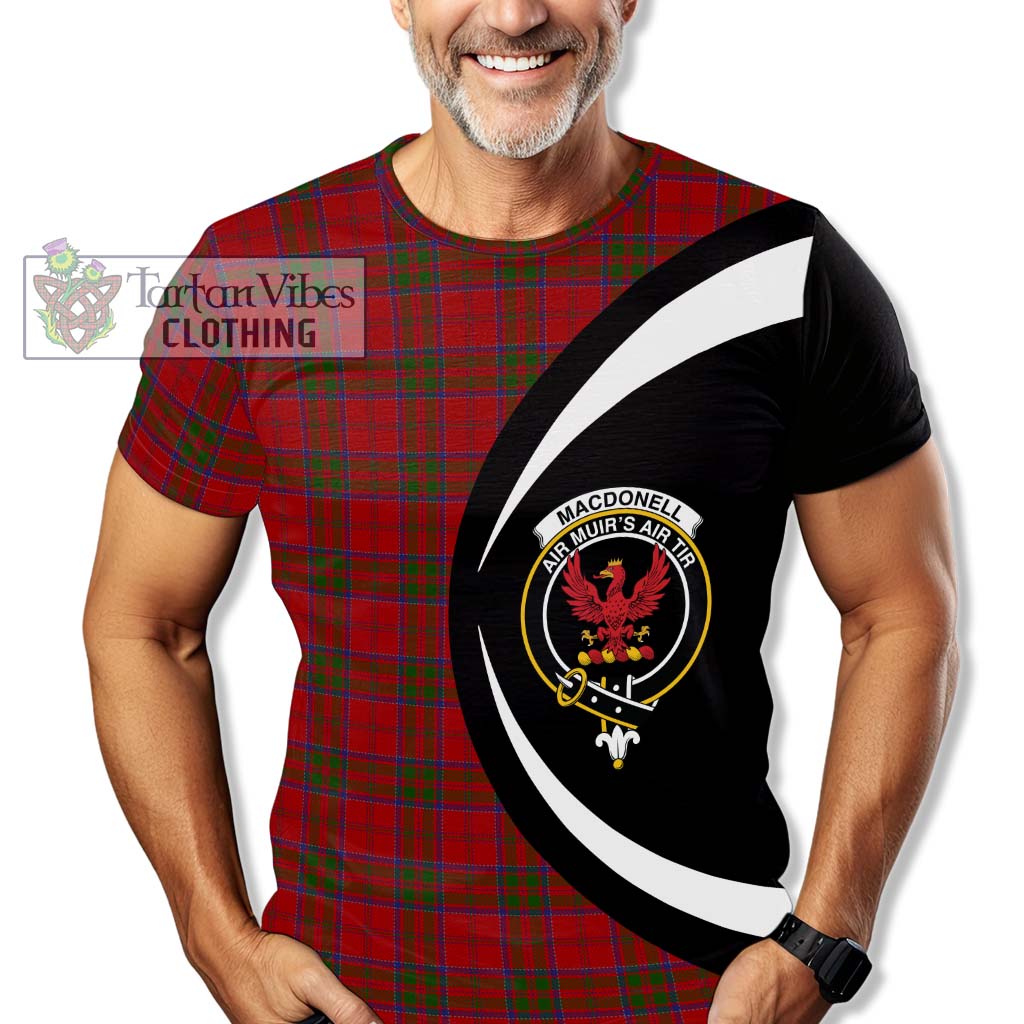 Tartan Vibes Clothing MacDonell of Keppoch Tartan T-Shirt with Family Crest Circle Style