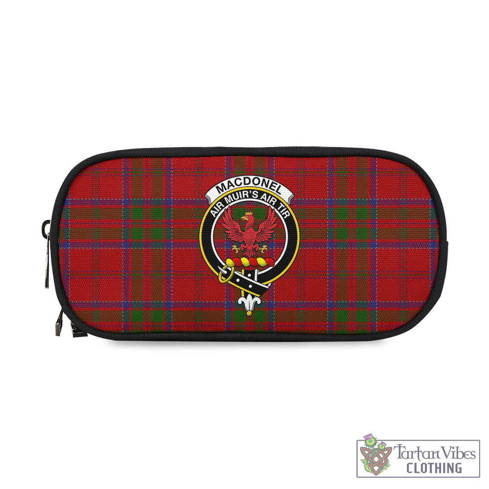 Tartan Vibes Clothing MacDonell of Keppoch Tartan Pen and Pencil Case with Family Crest