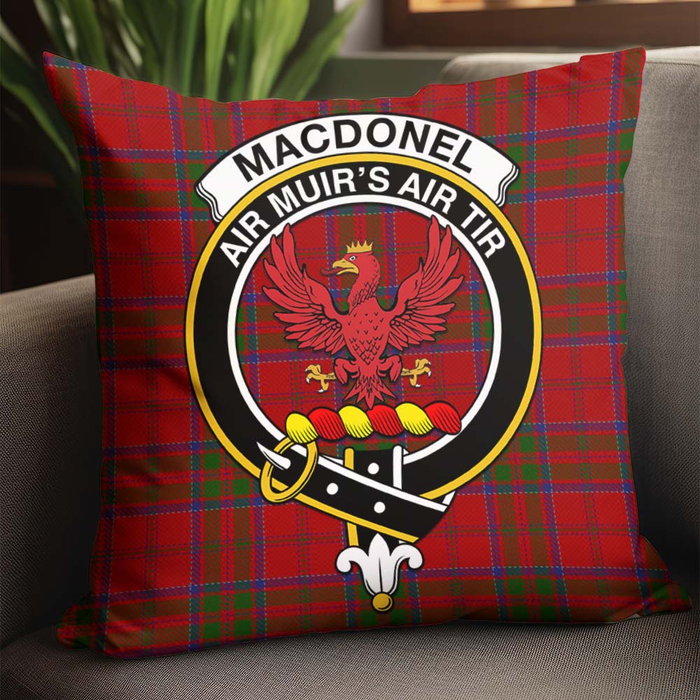 MacDonell of Keppoch Tartan Pillow Cover with Family Crest - Tartanvibesclothing