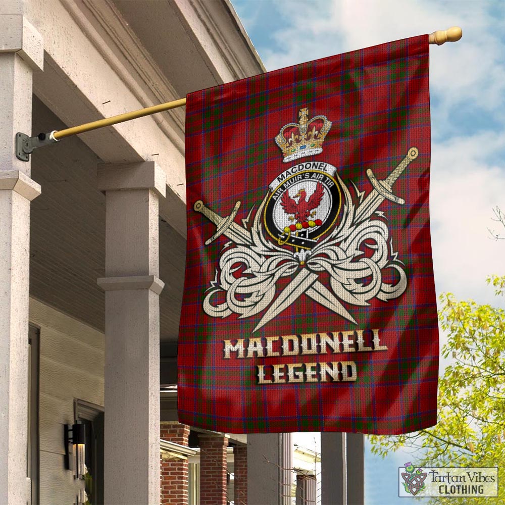 Tartan Vibes Clothing MacDonell of Keppoch Tartan Flag with Clan Crest and the Golden Sword of Courageous Legacy