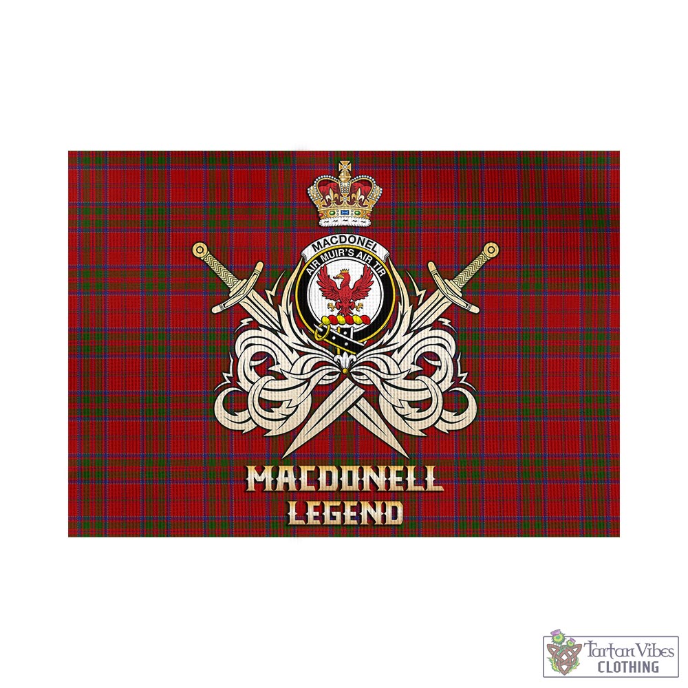 Tartan Vibes Clothing MacDonell of Keppoch Tartan Flag with Clan Crest and the Golden Sword of Courageous Legacy