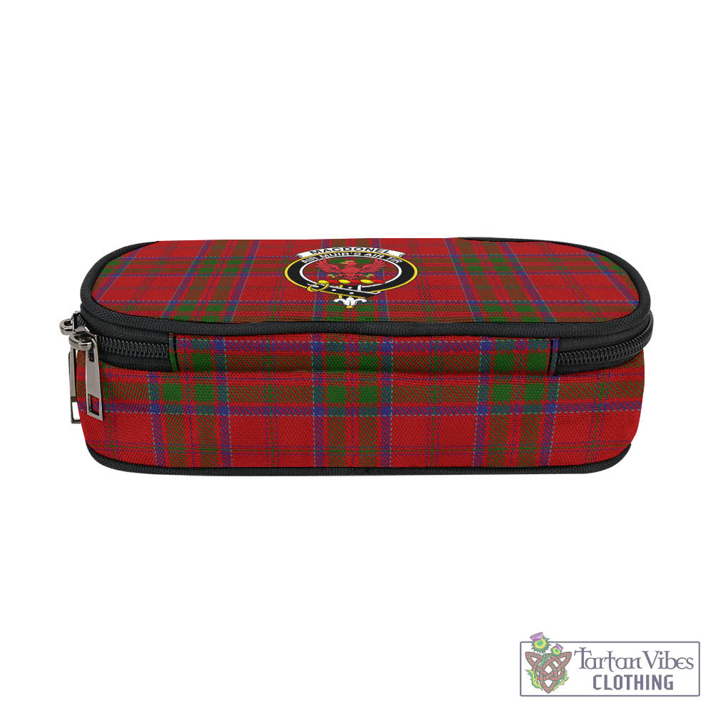 Tartan Vibes Clothing MacDonell of Keppoch Tartan Pen and Pencil Case with Family Crest