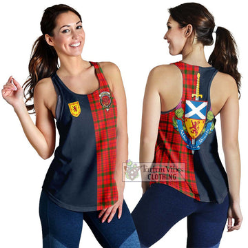 MacDonell of Keppoch Modern Tartan Women's Racerback Tanks Alba with Scottish Lion Royal Arm Half Style