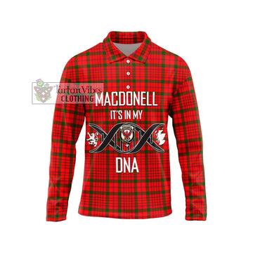 MacDonell of Keppoch Modern Tartan Long Sleeve Polo Shirt with Family Crest DNA In Me Style