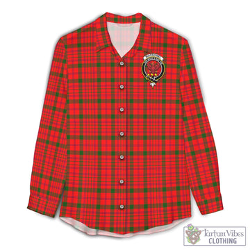 MacDonell of Keppoch Modern Tartan Women's Casual Shirt with Family Crest