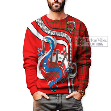 MacDonell of Keppoch Modern Tartan Sweatshirt with Epic Bagpipe Style