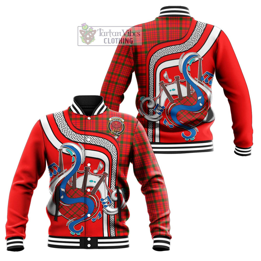 Tartan Vibes Clothing MacDonell of Keppoch Modern Tartan Baseball Jacket with Epic Bagpipe Style