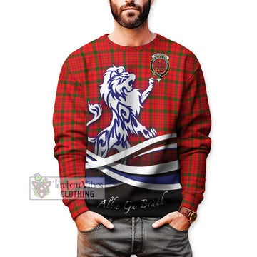 MacDonell of Keppoch Modern Tartan Sweatshirt with Alba Gu Brath Regal Lion Emblem