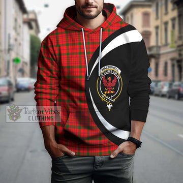 MacDonell of Keppoch Modern Tartan Hoodie with Family Crest Circle Style