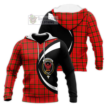 MacDonell of Keppoch Modern Tartan Knitted Hoodie with Family Crest Circle Style