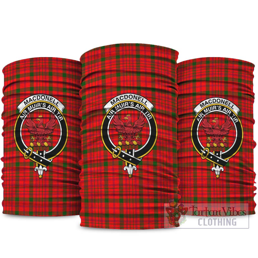 MacDonell of Keppoch Modern Tartan Neck Gaiters, Tartan Bandanas, Tartan Head Band with Family Crest