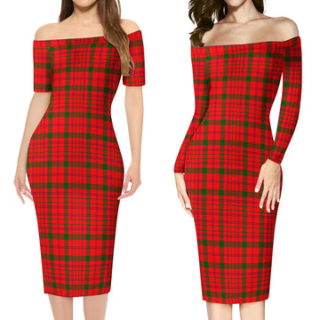 MacDonell of Keppoch Modern Tartan Off Shoulder Lady Dress