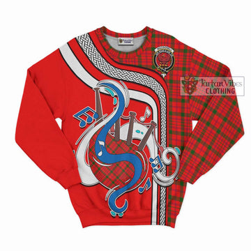 MacDonell of Keppoch Modern Tartan Sweatshirt with Epic Bagpipe Style