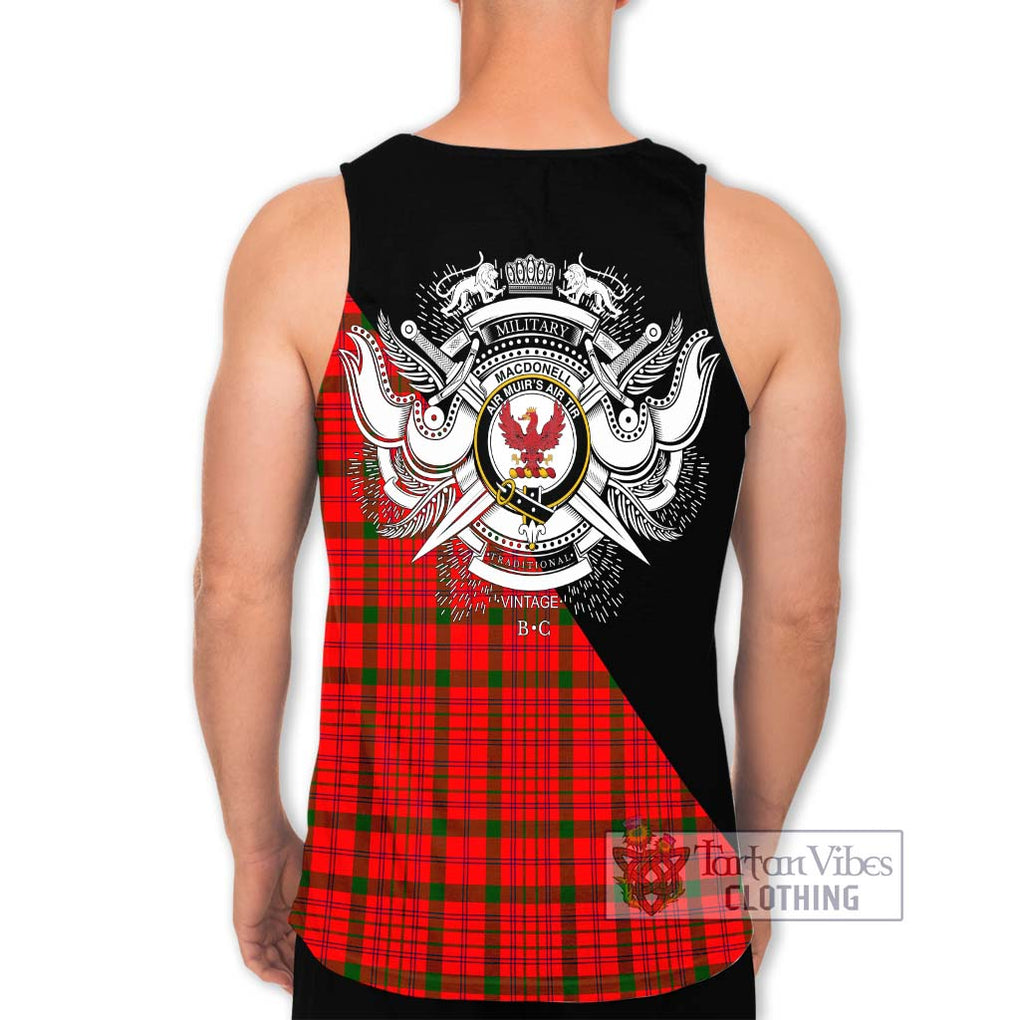 MacDonell of Keppoch Modern Tartan Men's Tank Top with Family Crest and Military Logo Style - Tartanvibesclothing Shop