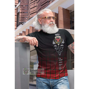 MacDonell of Keppoch Modern Tartan Cotton T-shirt Featuring Alba Gu Brath Family Crest Celtic Inspired