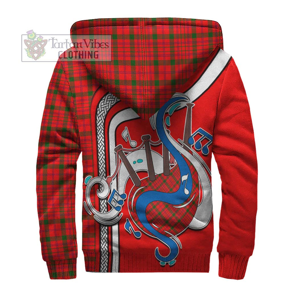 MacDonell of Keppoch Modern Tartan Sherpa Hoodie with Epic Bagpipe Style - Tartanvibesclothing Shop