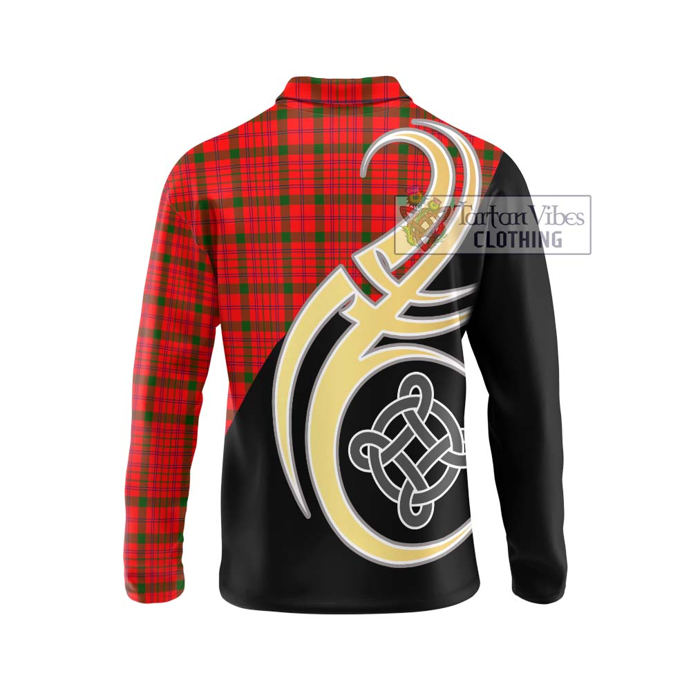 MacDonell of Keppoch Modern Tartan Long Sleeve Polo Shirt with Family Crest and Celtic Symbol Style - Tartan Vibes Clothing