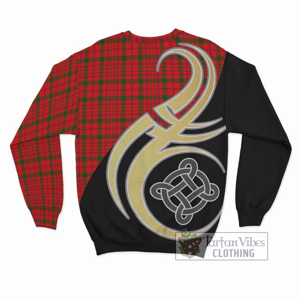 MacDonell of Keppoch Modern Tartan Sweatshirt with Family Crest and Celtic Symbol Style - Tartan Vibes Clothing