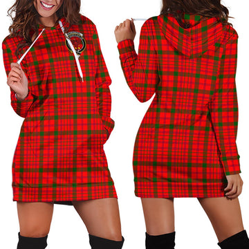 MacDonell of Keppoch Modern Tartan Hoodie Dress with Family Crest