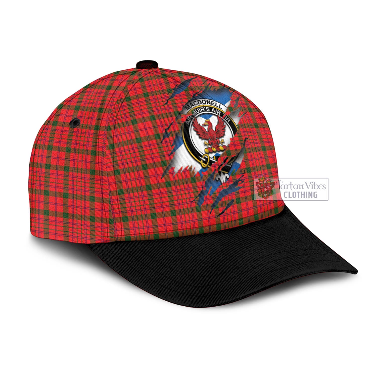 Tartan Vibes Clothing MacDonell of Keppoch Modern Tartan Classic Cap with Family Crest In Me Style