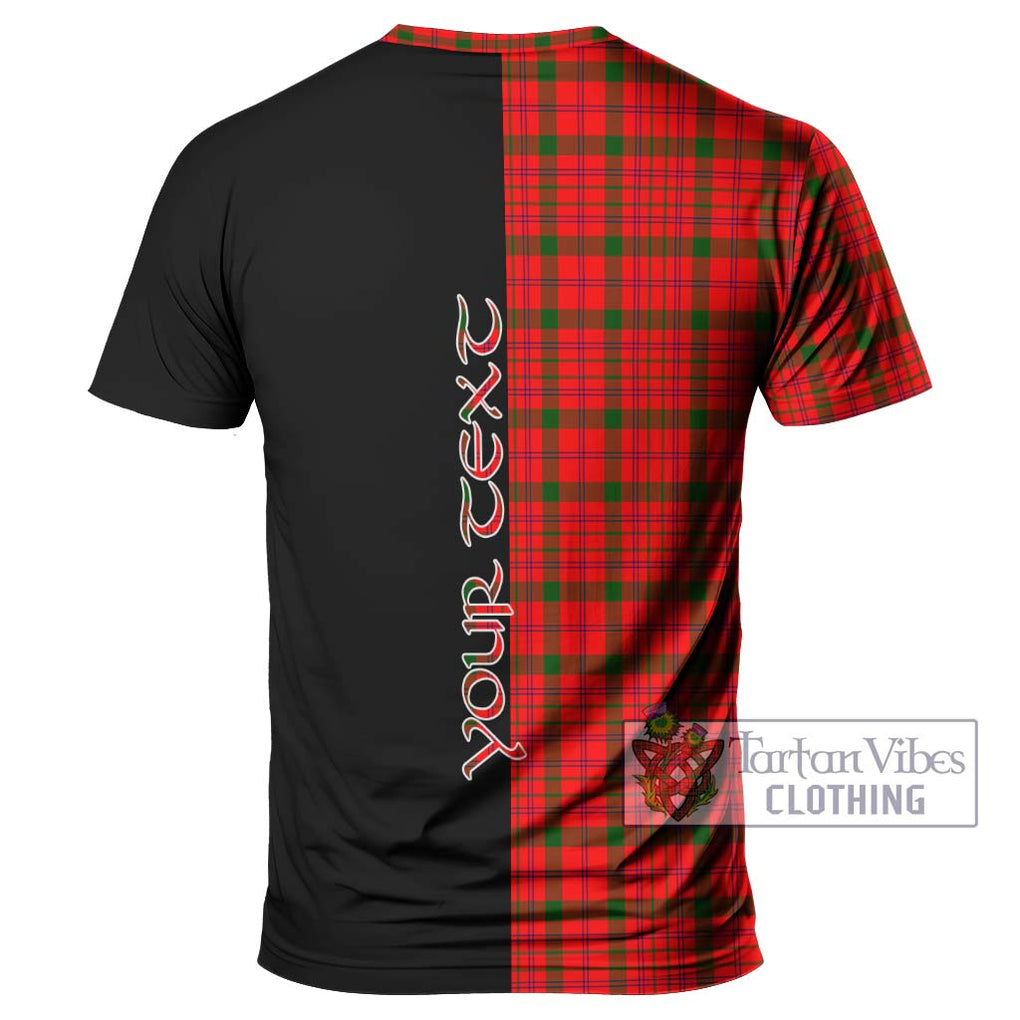 MacDonell of Keppoch Modern Tartan T-Shirt with Family Crest and Half Of Me Style - Tartanvibesclothing Shop