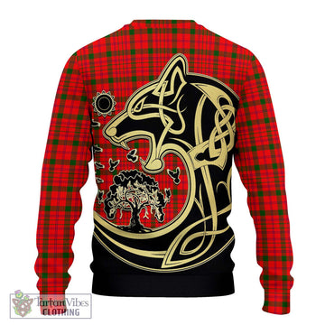 MacDonell of Keppoch Modern Tartan Ugly Sweater with Family Crest Celtic Wolf Style