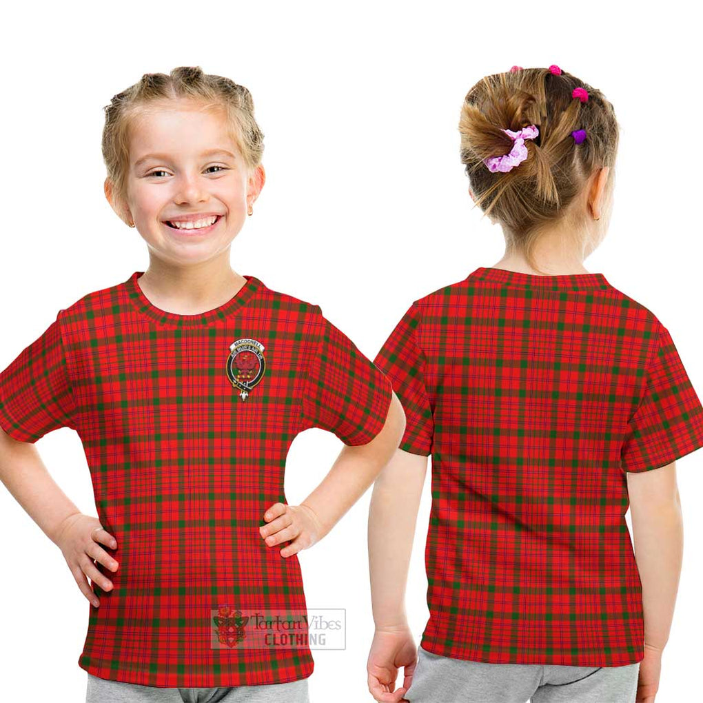 MacDonell of Keppoch Modern Tartan Kid T-Shirt with Family Crest - Tartanvibesclothing Shop