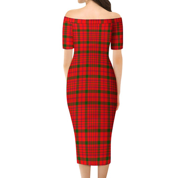 MacDonell of Keppoch Modern Tartan Off Shoulder Lady Dress