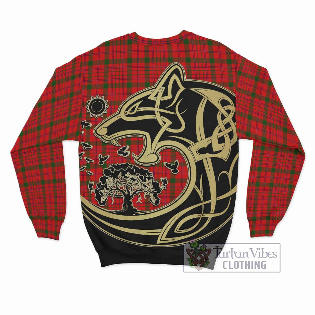 MacDonell of Keppoch Modern Tartan Sweatshirt with Family Crest Celtic Wolf Style - Tartan Vibes Clothing