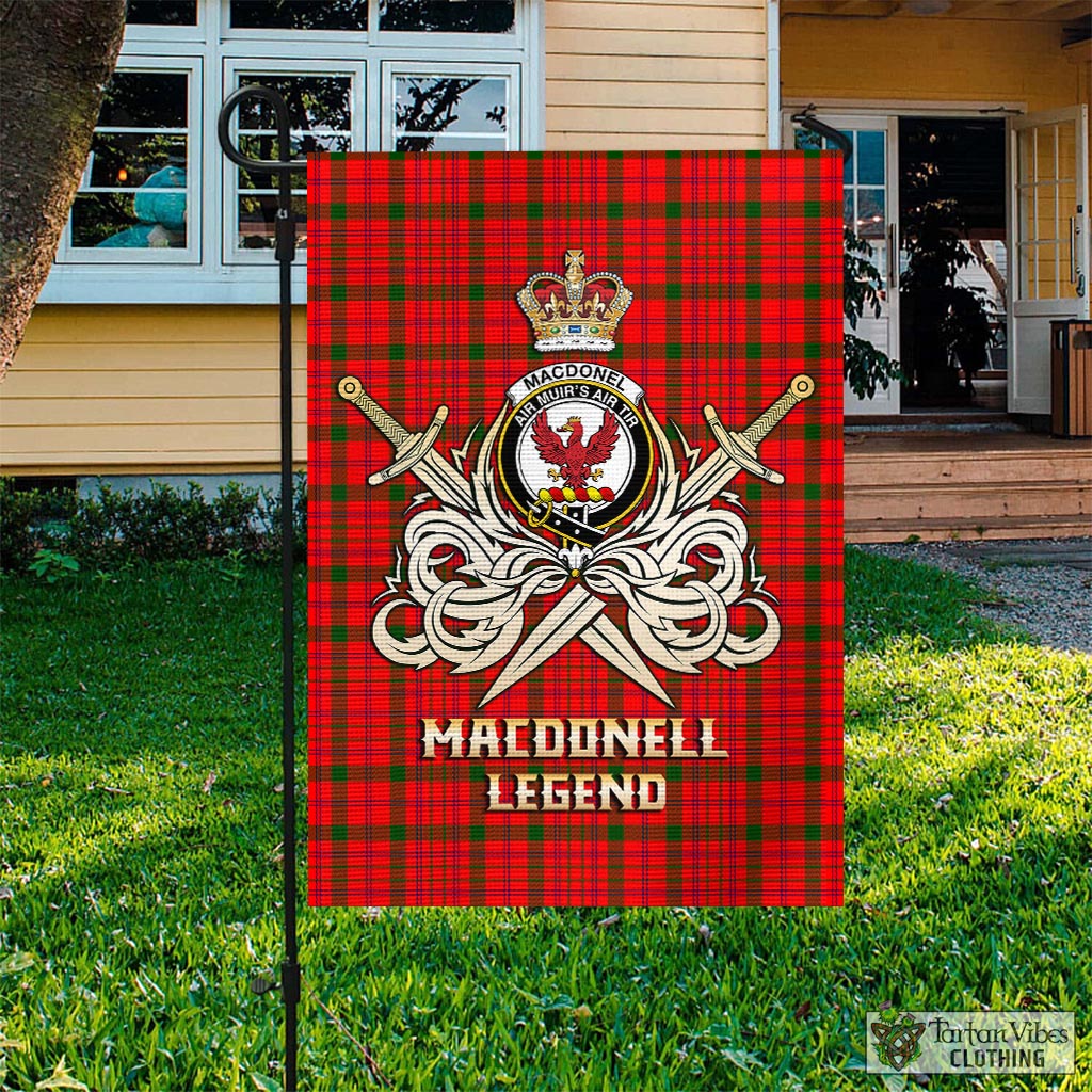 Tartan Vibes Clothing MacDonell of Keppoch Modern Tartan Flag with Clan Crest and the Golden Sword of Courageous Legacy