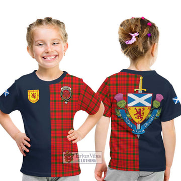 MacDonell of Keppoch Modern Tartan Kid T-Shirt Alba with Scottish Lion Royal Arm Half Style