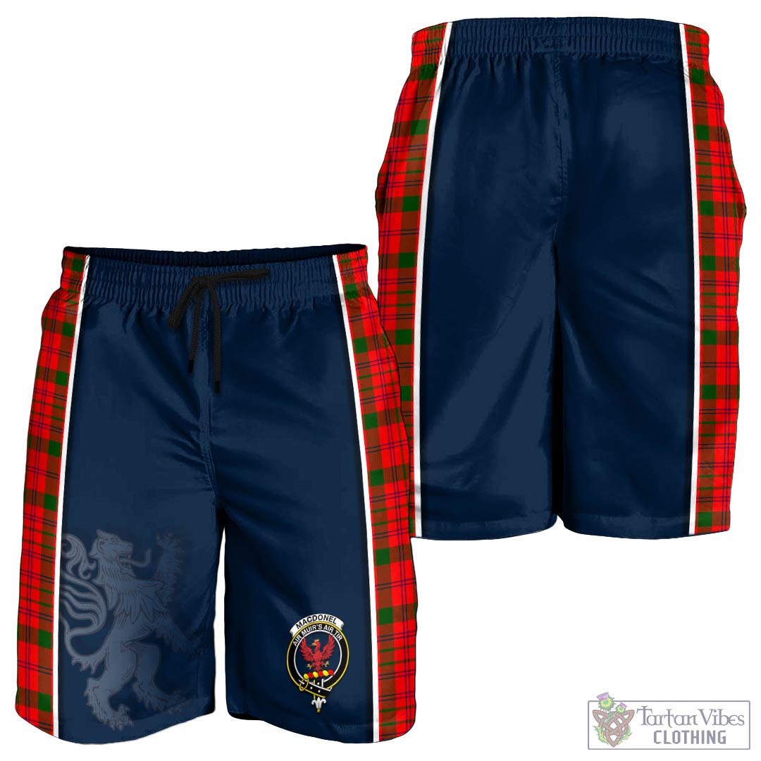 Tartan Vibes Clothing MacDonell of Keppoch Modern Tartan Men's Shorts with Family Crest and Lion Rampant Vibes Sport Style