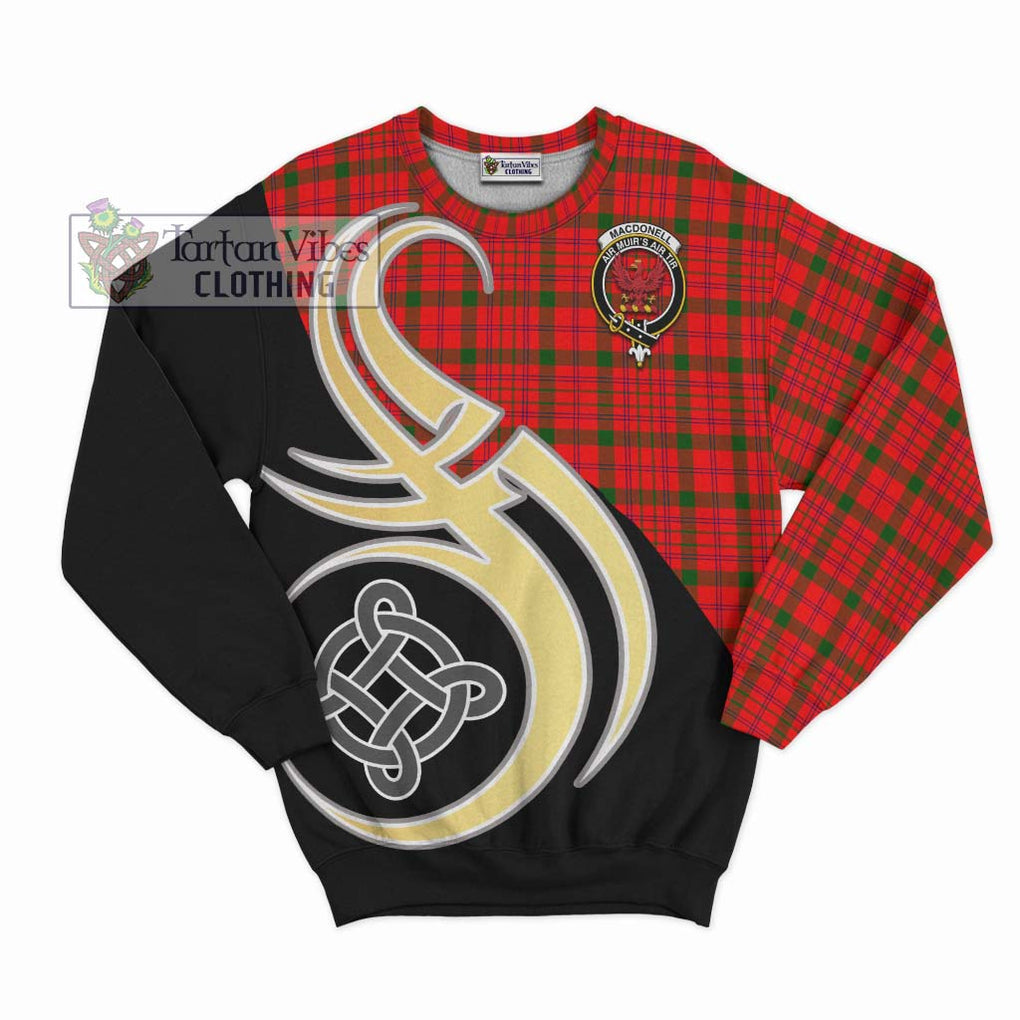 MacDonell of Keppoch Modern Tartan Sweatshirt with Family Crest and Celtic Symbol Style - Tartan Vibes Clothing