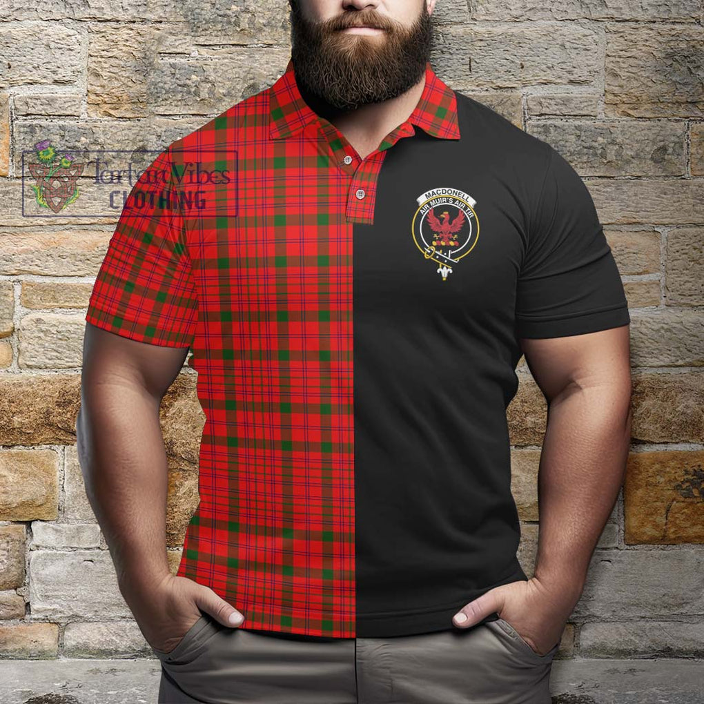 MacDonell of Keppoch Modern Tartan Polo Shirt with Family Crest and Half Of Me Style - Tartanvibesclothing Shop