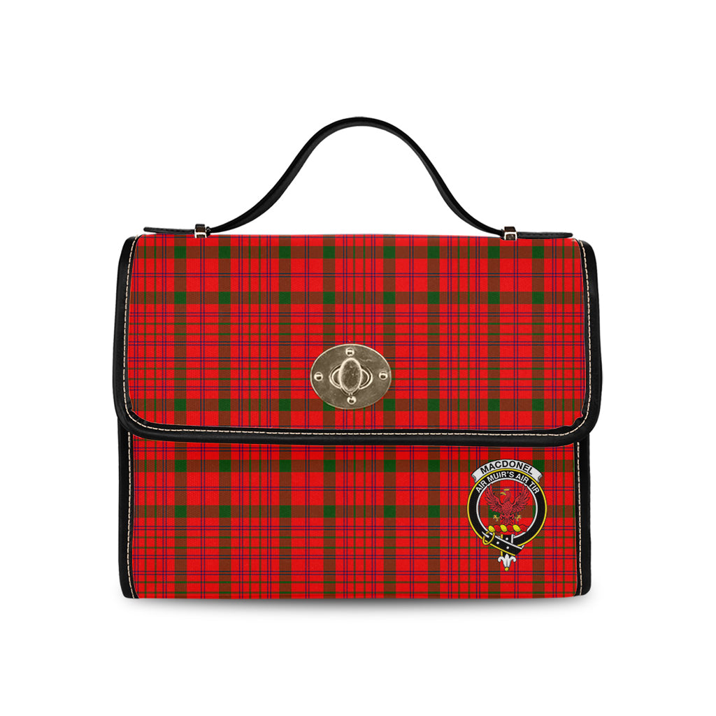 macdonell-of-keppoch-modern-tartan-leather-strap-waterproof-canvas-bag-with-family-crest