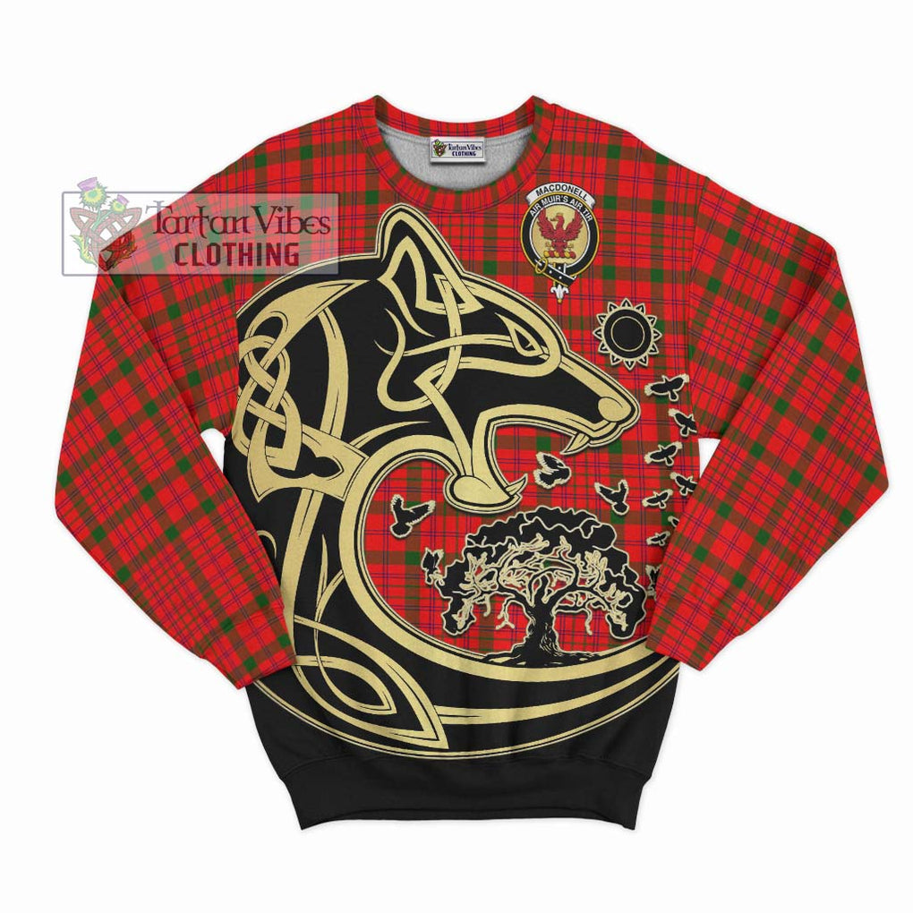 MacDonell of Keppoch Modern Tartan Sweatshirt with Family Crest Celtic Wolf Style - Tartan Vibes Clothing