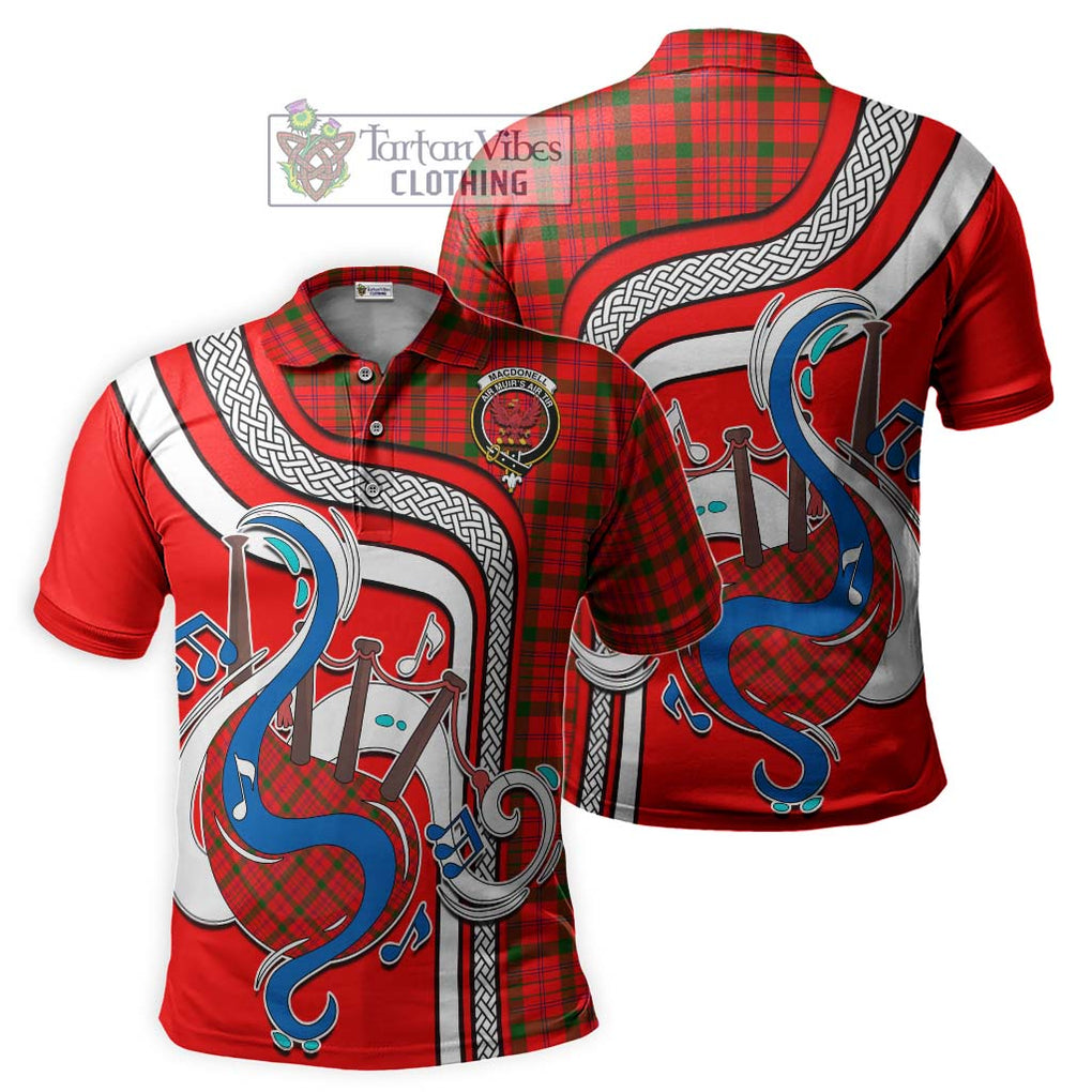 Tartan Vibes Clothing MacDonell of Keppoch Modern Tartan Polo Shirt with Epic Bagpipe Style