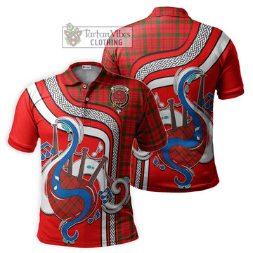 MacDonell of Keppoch Modern Tartan Polo Shirt with Epic Bagpipe Style