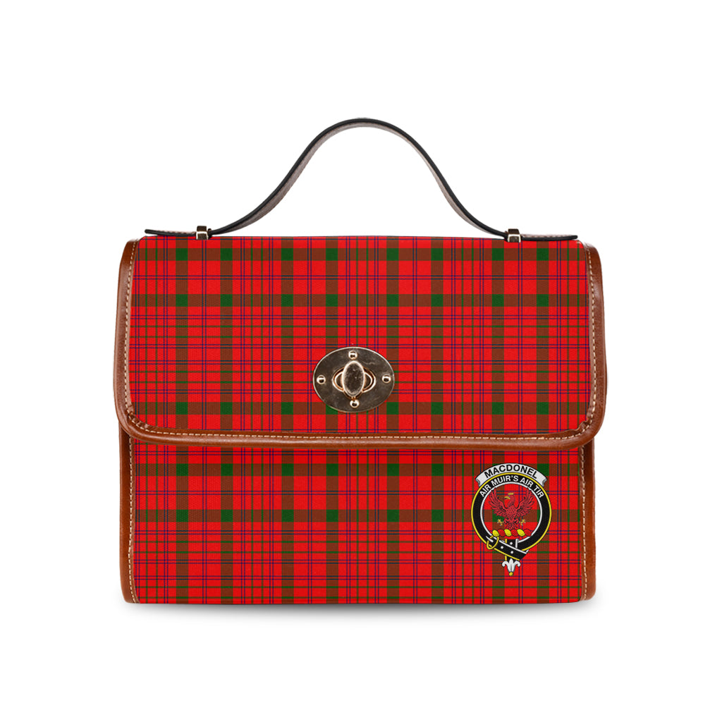 macdonell-of-keppoch-modern-tartan-leather-strap-waterproof-canvas-bag-with-family-crest