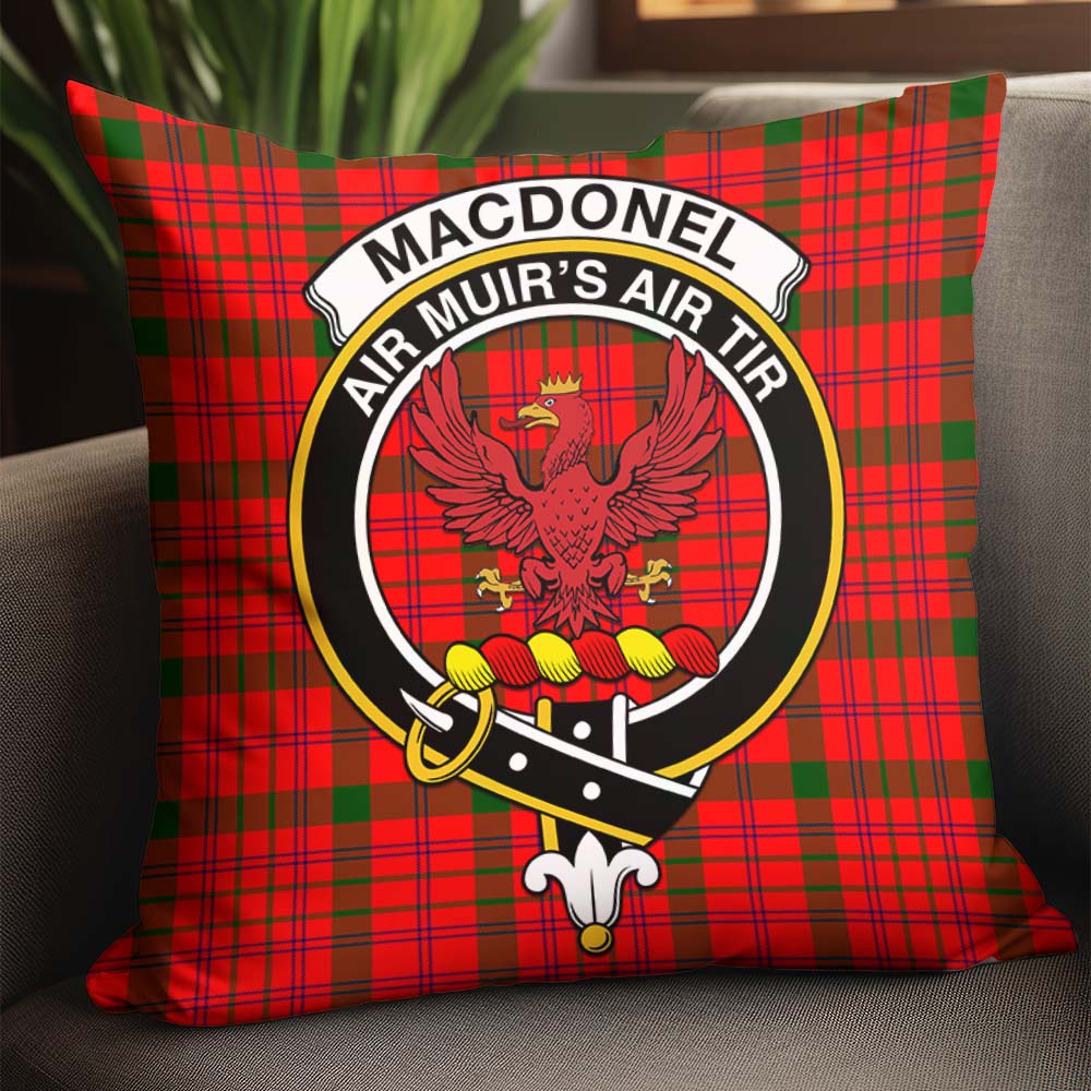 MacDonell of Keppoch Modern Tartan Pillow Cover with Family Crest - Tartanvibesclothing