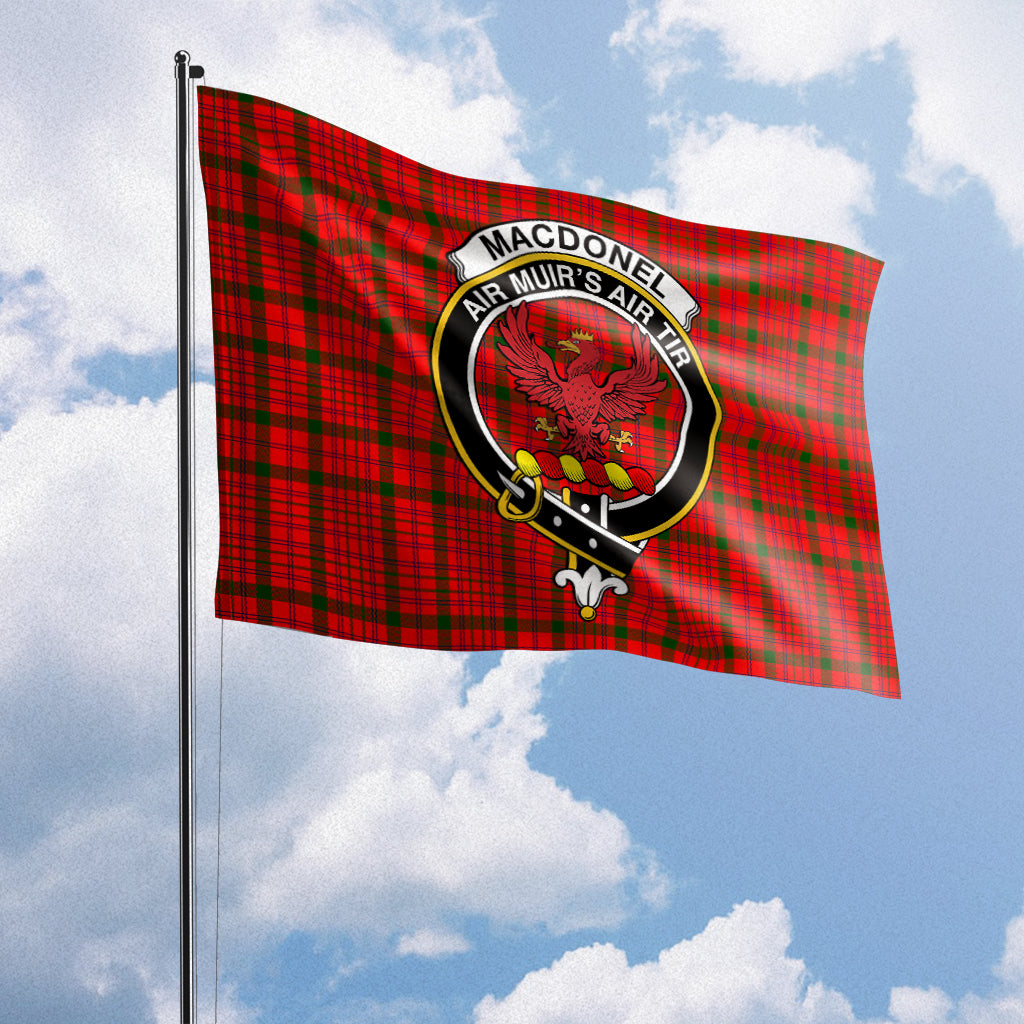 MacDonell of Keppoch Modern Tartan Flag with Family Crest House Flag (Horizontal) - Tartan Vibes Clothing