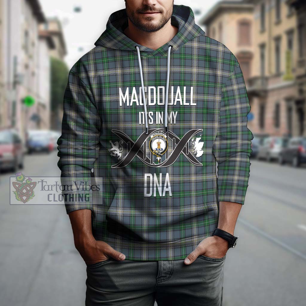 Tartan Vibes Clothing MacDouall Tartan Hoodie with Family Crest DNA In Me Style