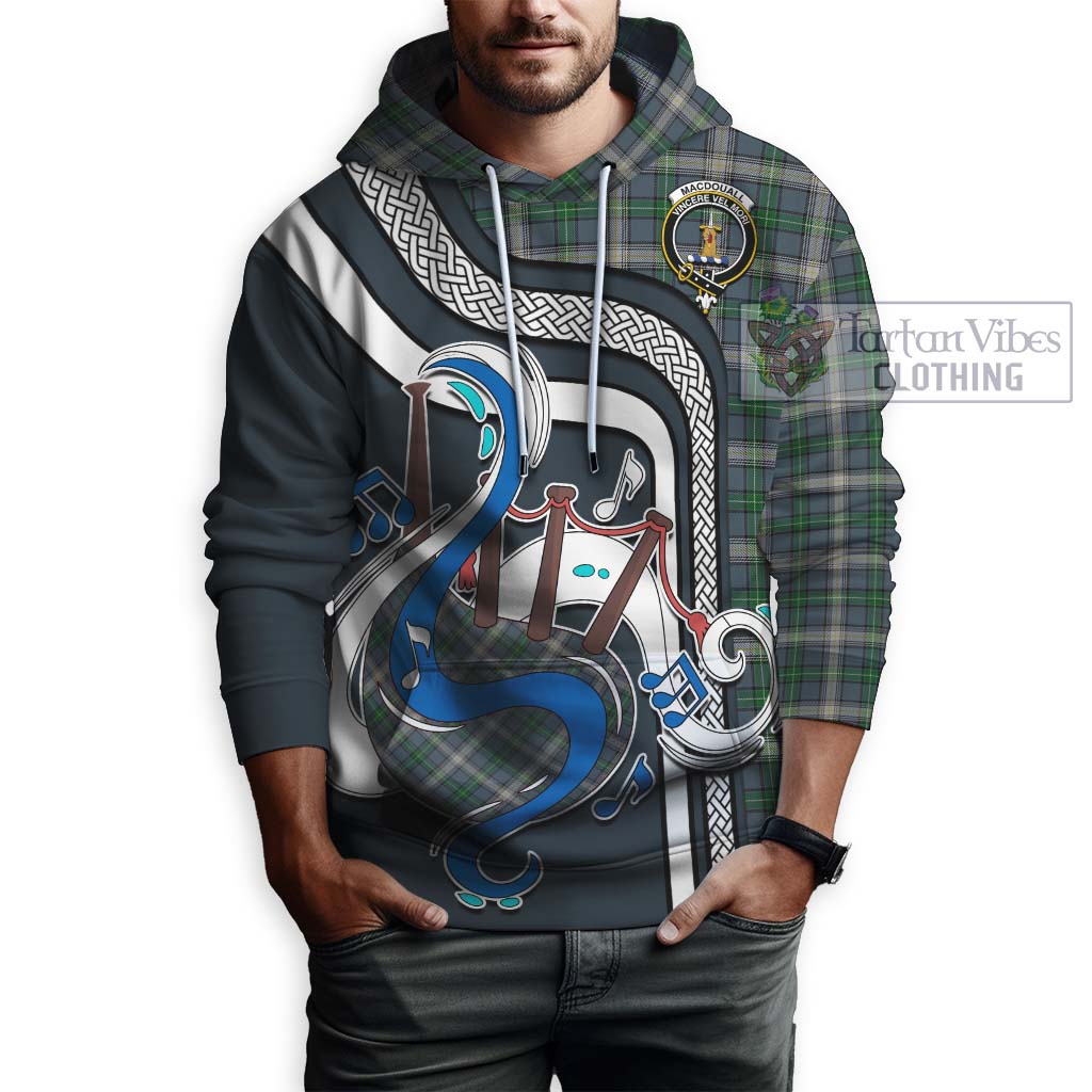 Tartan Vibes Clothing MacDouall Tartan Hoodie with Epic Bagpipe Style