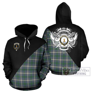 MacDouall Tartan Hoodie with Family Crest and Military Logo Style