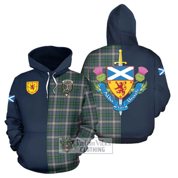 MacDouall Tartan Hoodie with Scottish Lion Royal Arm Half Style