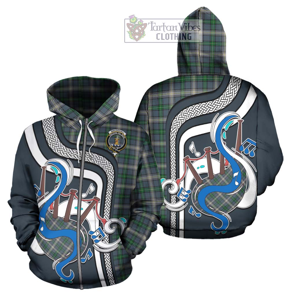 Tartan Vibes Clothing MacDouall Tartan Hoodie with Epic Bagpipe Style