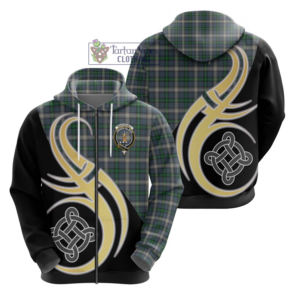 Tartan Vibes Clothing MacDouall Tartan Hoodie with Family Crest and Celtic Symbol Style