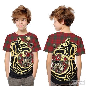 MacDougall (McDougall) Tartan Kid T-Shirt with Family Crest Celtic Wolf Style