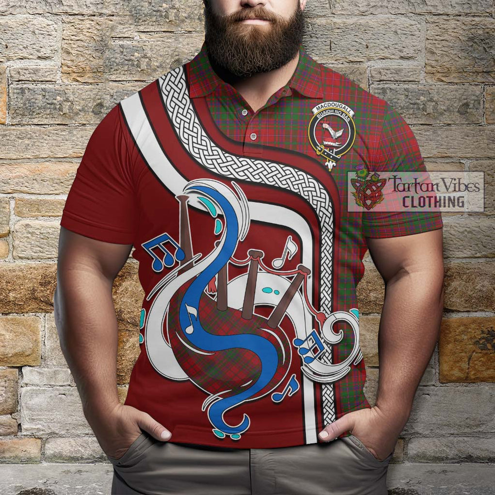 Tartan Vibes Clothing MacDougall Tartan Polo Shirt with Epic Bagpipe Style